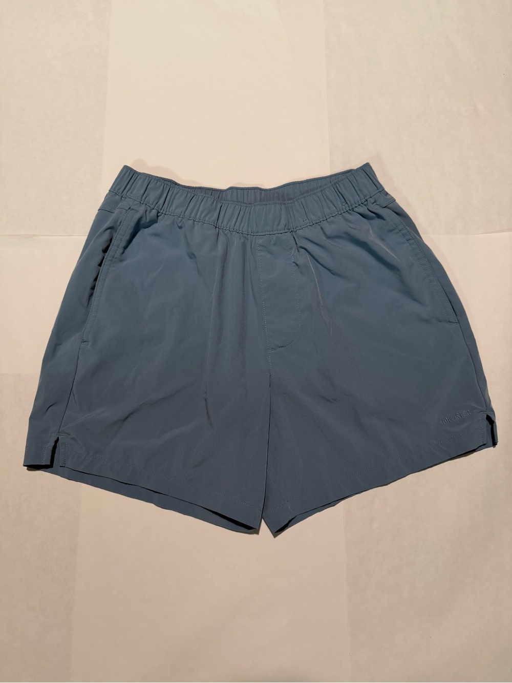 Hollister Slate Blue Athletic Shorts with Elastic Waist
